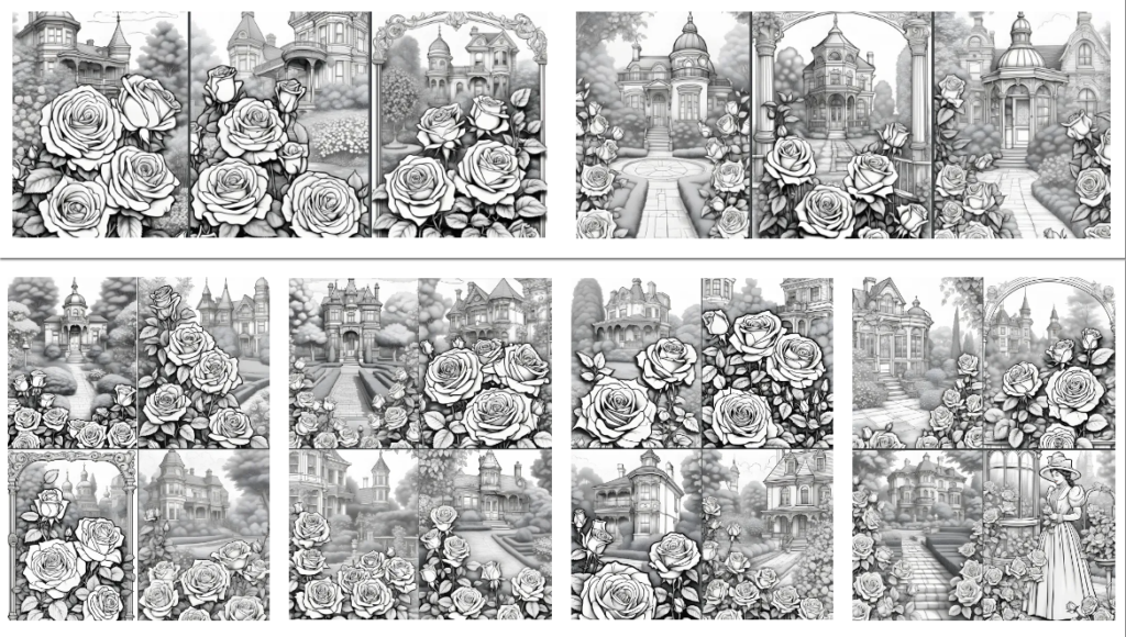 Roses-in-a-Victorian-Garden-Grayscale
