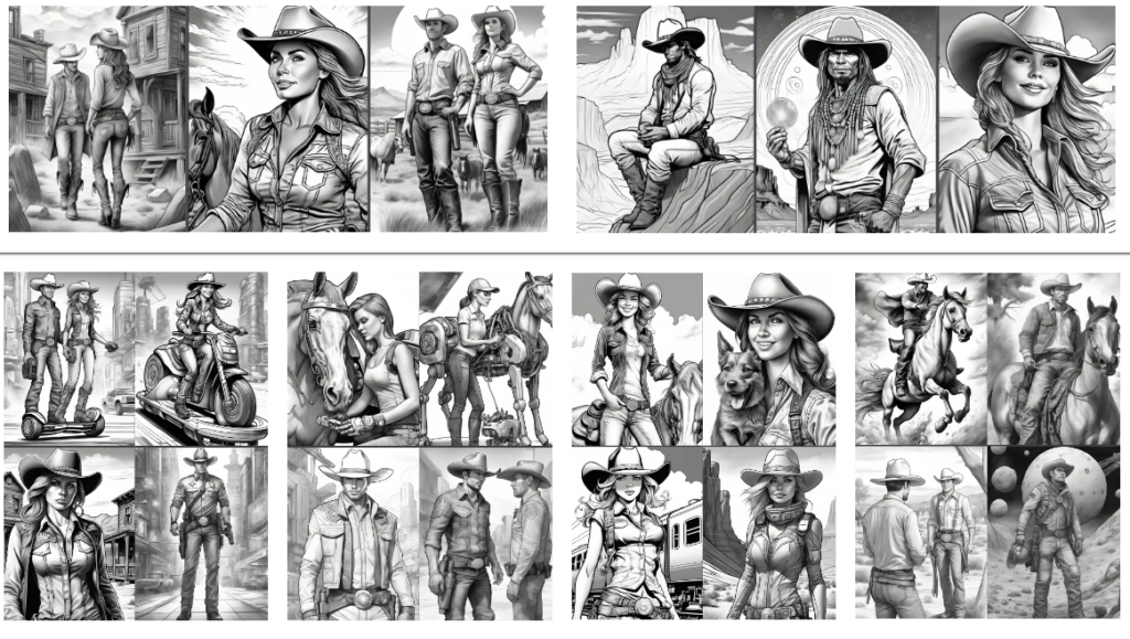 Cowboy-and-Cowgirl-Grayscale